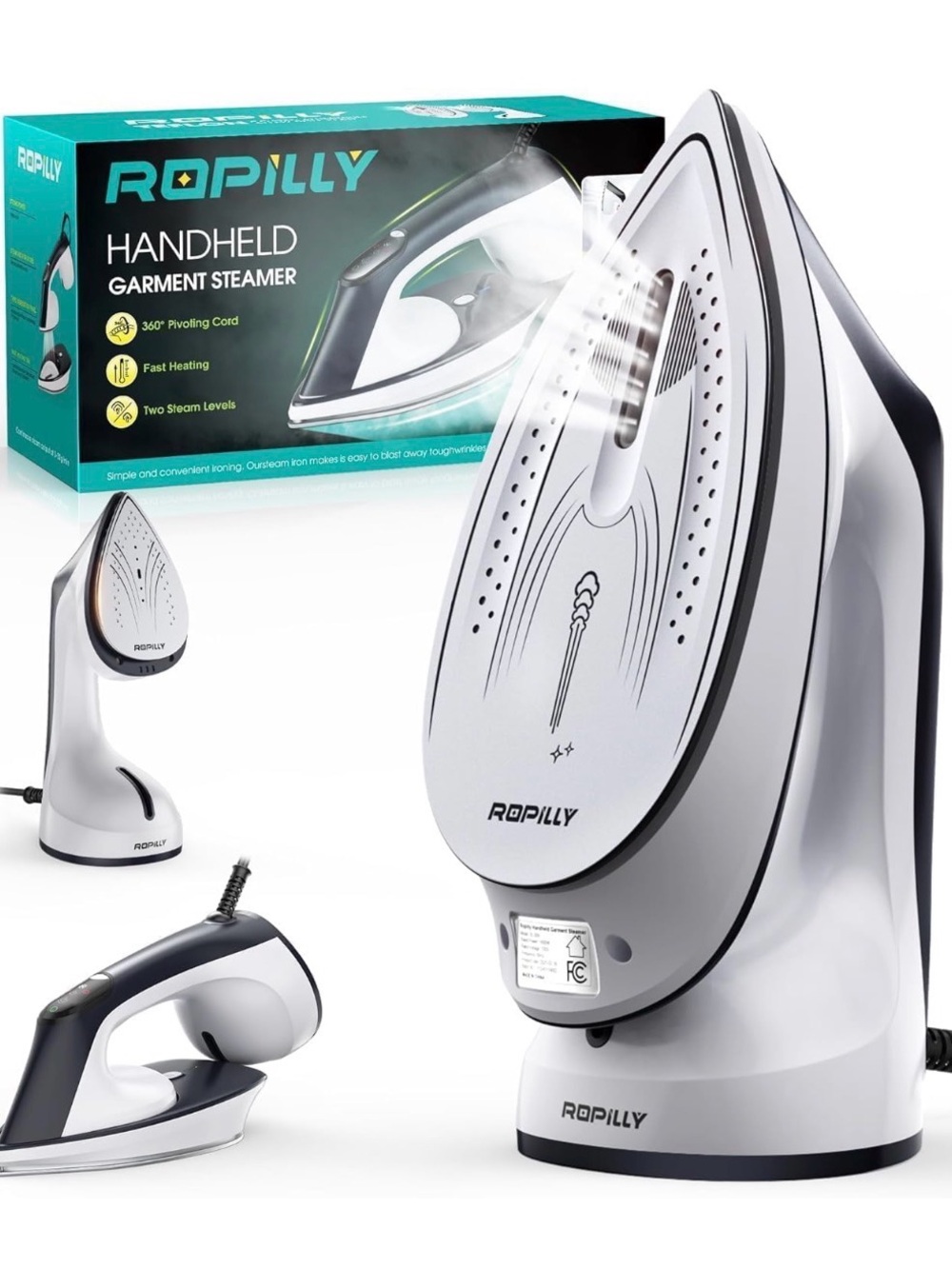 Ropilly 2-in-1 Steam Iron & Handheld Garment Steamer NIB